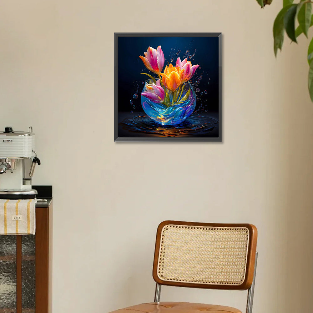 Luminous Flowers - Full Round Drill Diamond Painting 30*30CM