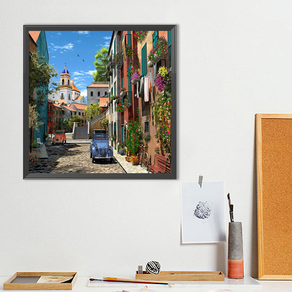 Town - Full Round Drill Diamond Painting 40*40CM