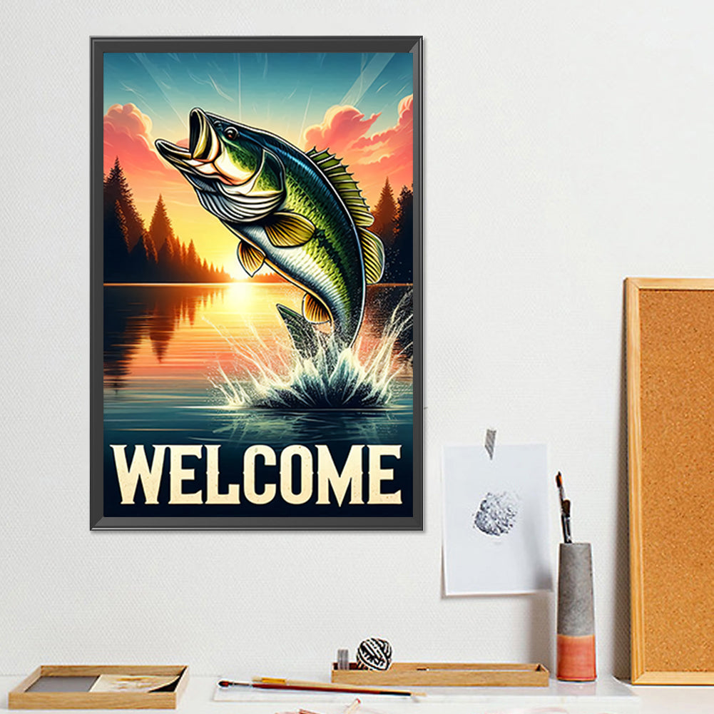 Fishing - Full Round Drill Diamond Painting 30*45CM