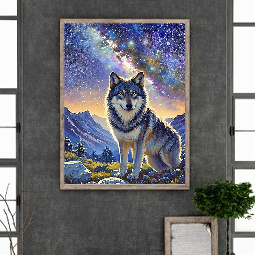 Galaxy Wolf - Full Round Drill Diamond Painting 30*40CM