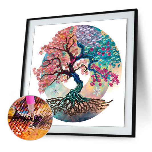 Flower Tree - Special Shaped Drill Diamond Painting 30*30CM