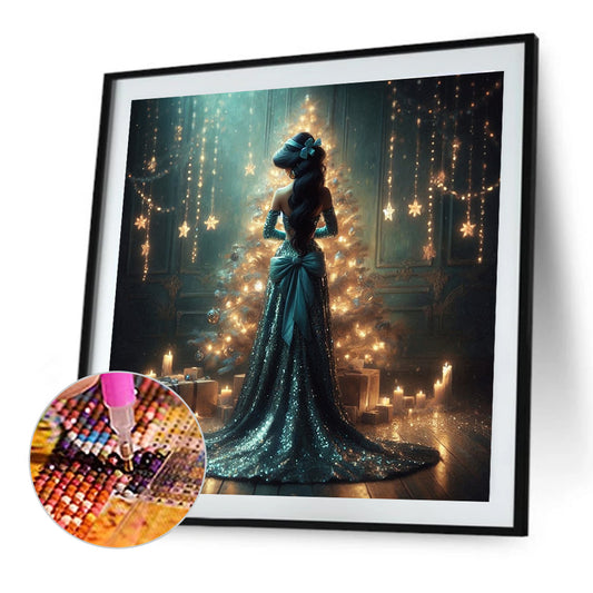 Disney Princess And Christmas Tree - Full Round Drill Diamond Painting 40*40CM