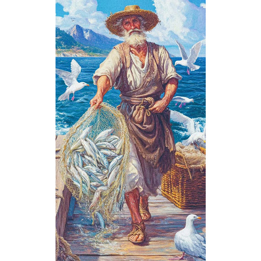 Old Man And The Sea - Full Square Drill Diamond Painting 40*70CM