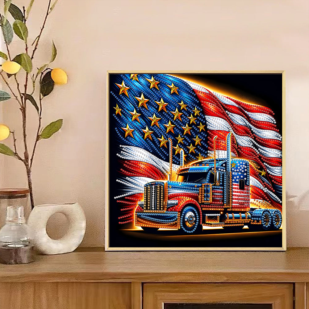 American Flag Independence Day - Special Shaped Drill Diamond Painting 30*30CM