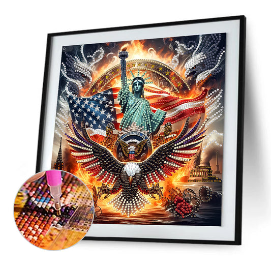 American Flag Independence Day - Special Shaped Drill Diamond Painting 30*30CM