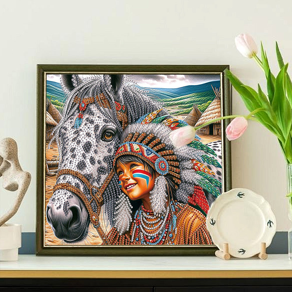 Indians - Special Shaped Drill Diamond Painting 30*30CM