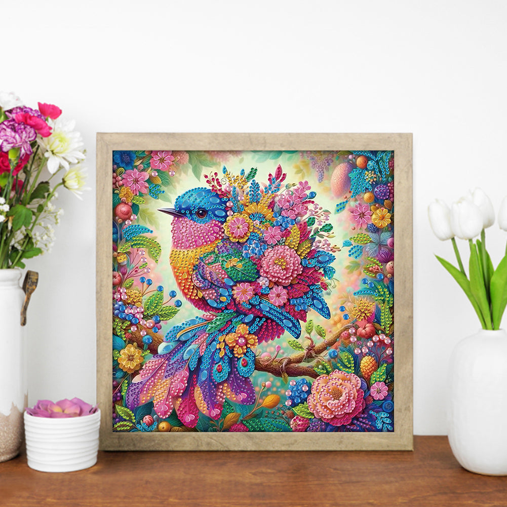 Flower And Bird - Special Shaped Drill Diamond Painting 30*30CM