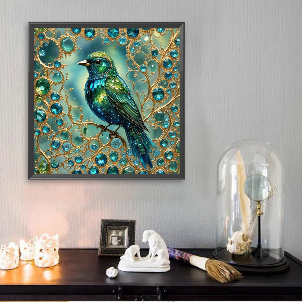 Glass Kingfisher - Full Square Drill Diamond Painting 30*30CM