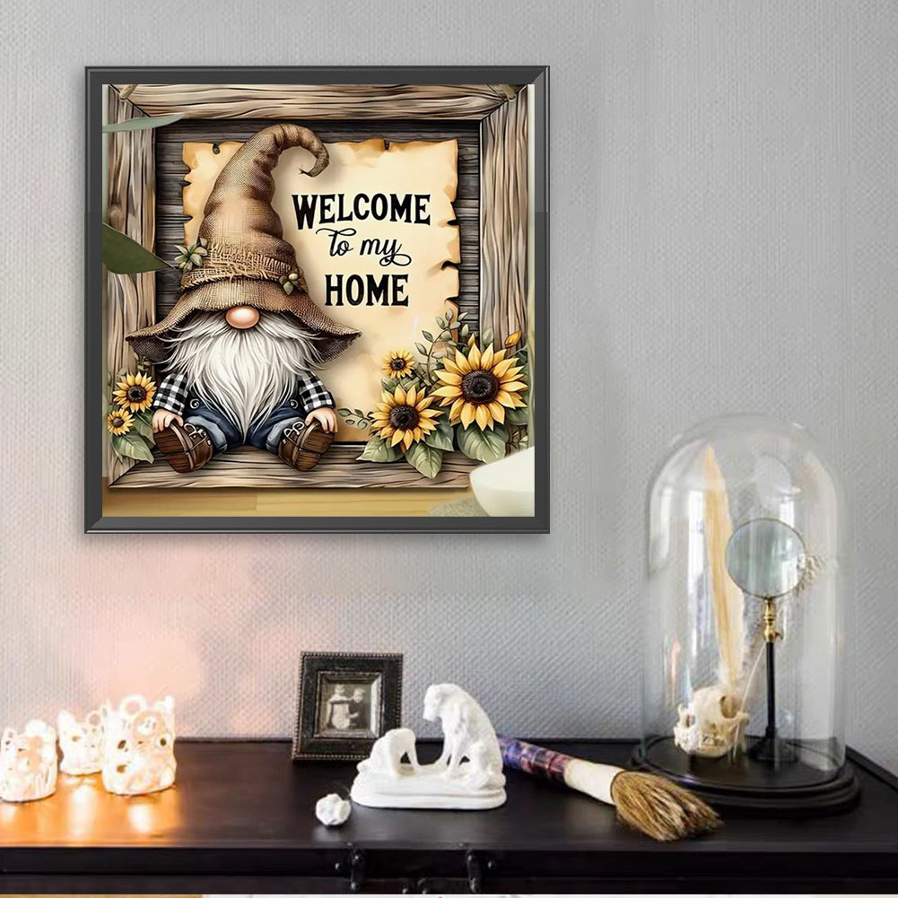 Gnome Welcome To My Home - Full Square Drill Diamond Painting 30*30CM