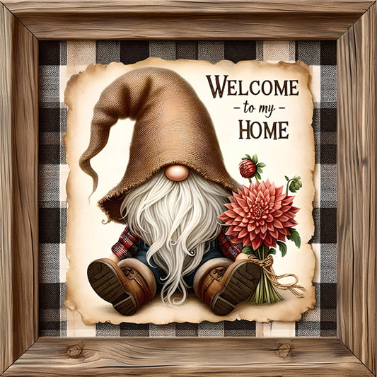 Gnome Welcome To My Home - Full Square Drill Diamond Painting 30*30CM
