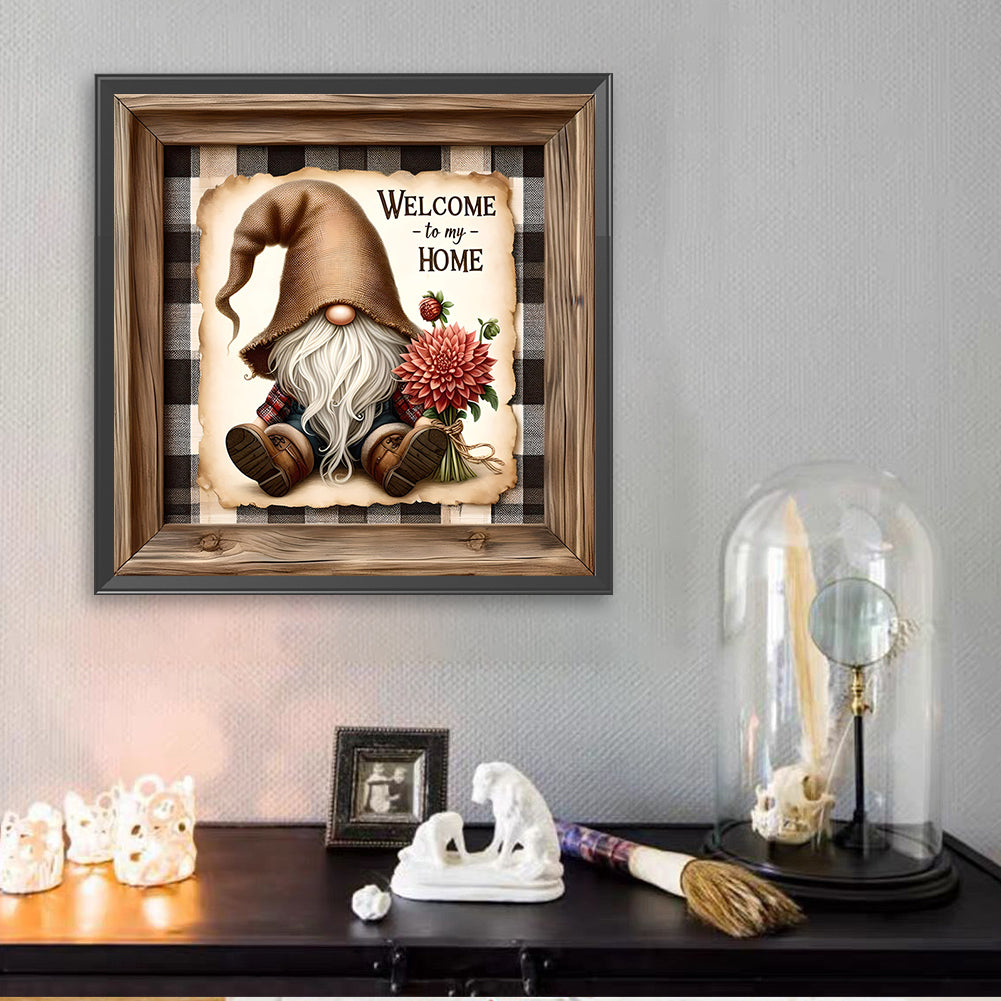 Gnome Welcome To My Home - Full Square Drill Diamond Painting 30*30CM