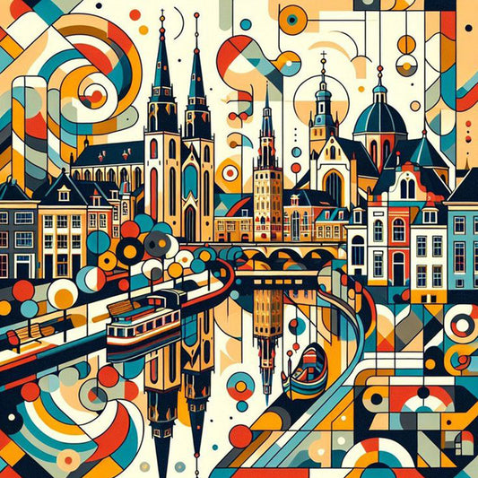 Geometry City - Full Square Drill Diamond Painting 40*40CM