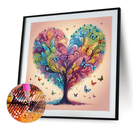Butterfly Tree - Special Shaped Drill Diamond Painting 30*30CM