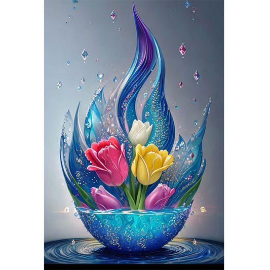 Crystal Flowers - Full Square Drill Diamond Painting 40*60CM