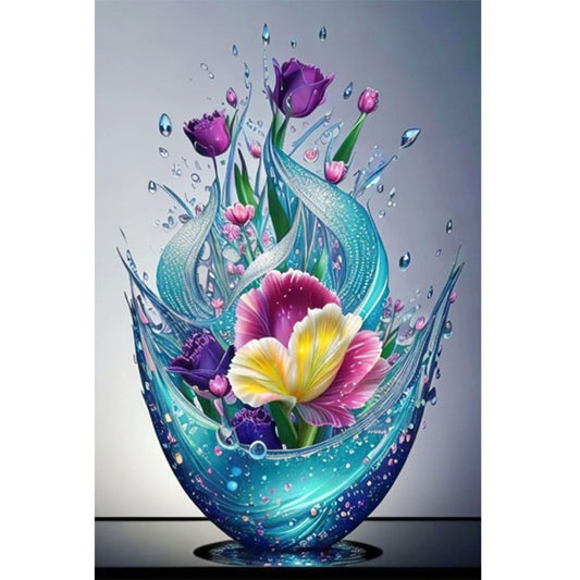 Crystal Flowers - Full Square Drill Diamond Painting 40*60CM