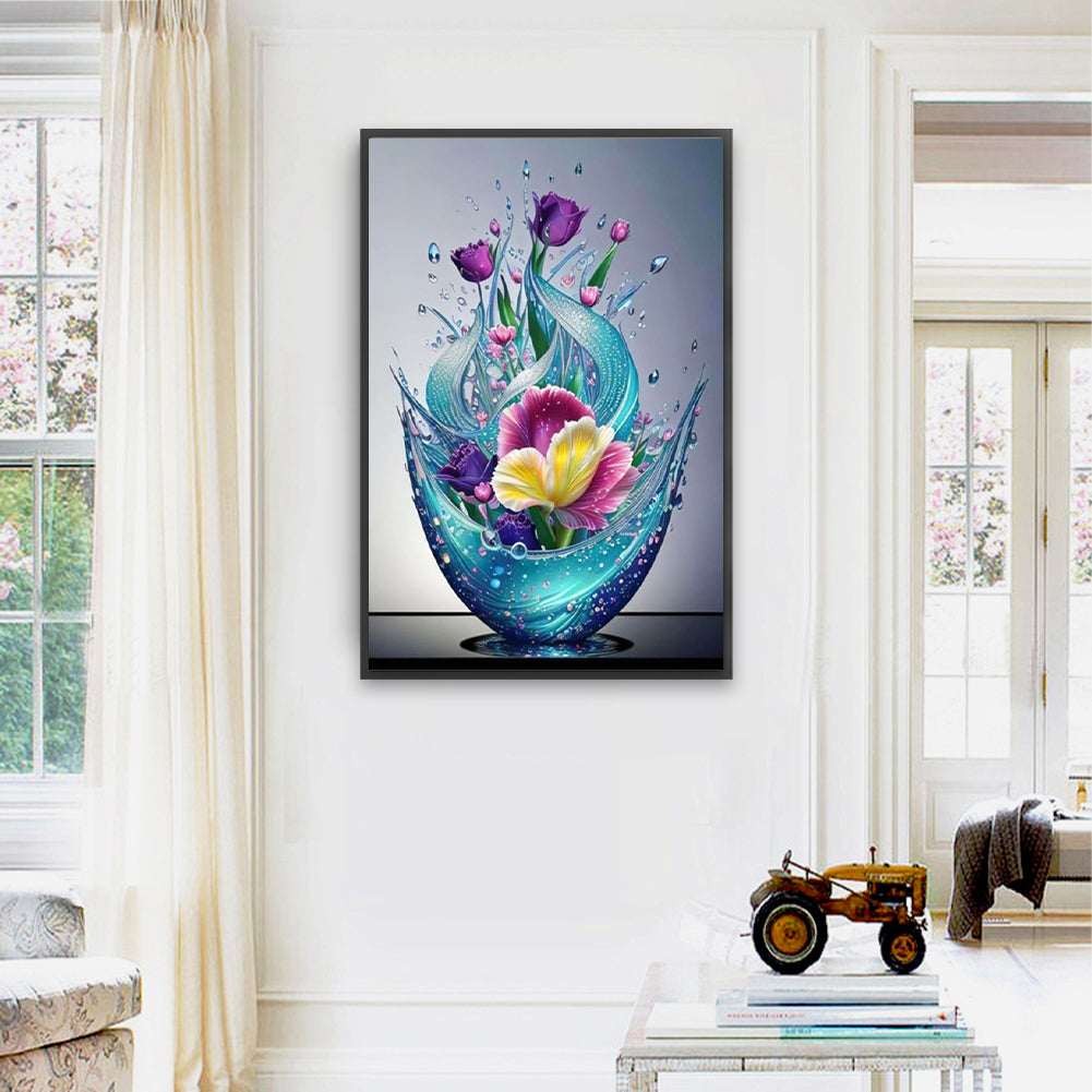 Crystal Flowers - Full Square Drill Diamond Painting 40*60CM