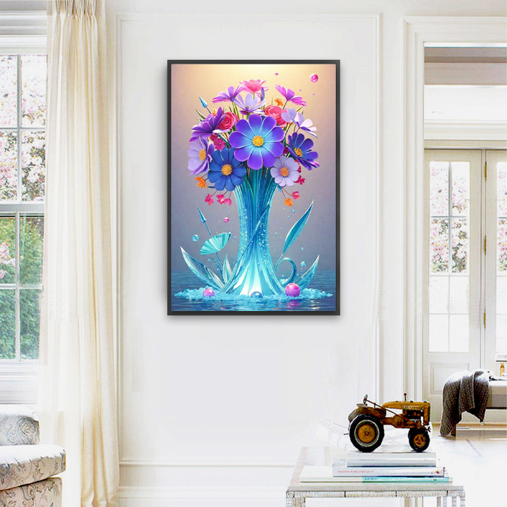 Crystal Flowers - Full Square Drill Diamond Painting 40*60CM