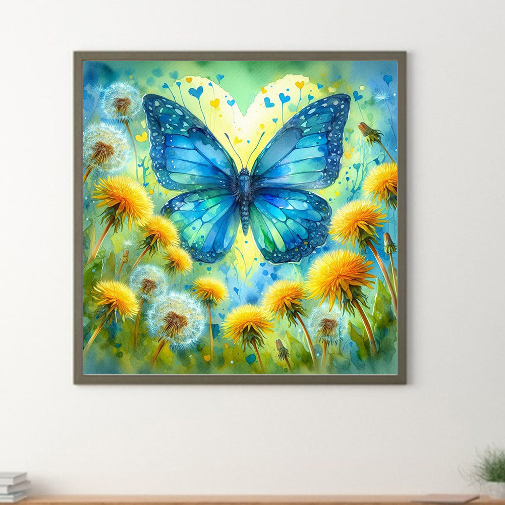 Dandelion Butterfly - Full Round Drill Diamond Painting 30*30CM