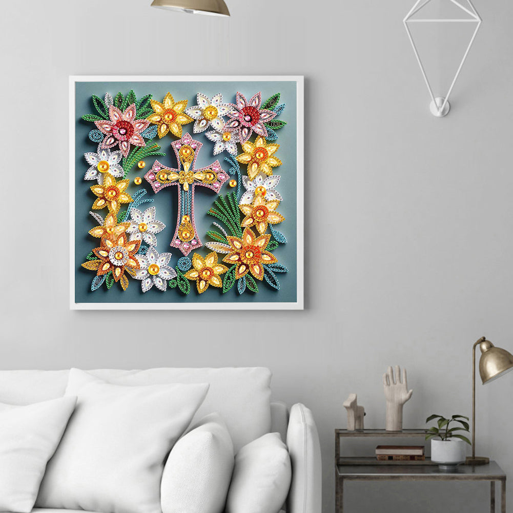 Cross - Special Shaped Drill Diamond Painting 30*30CM