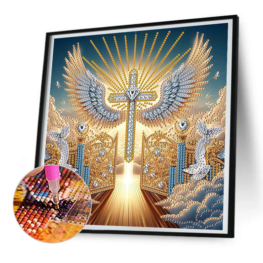 Winged Cross - Special Shaped Drill Diamond Painting 30*30CM