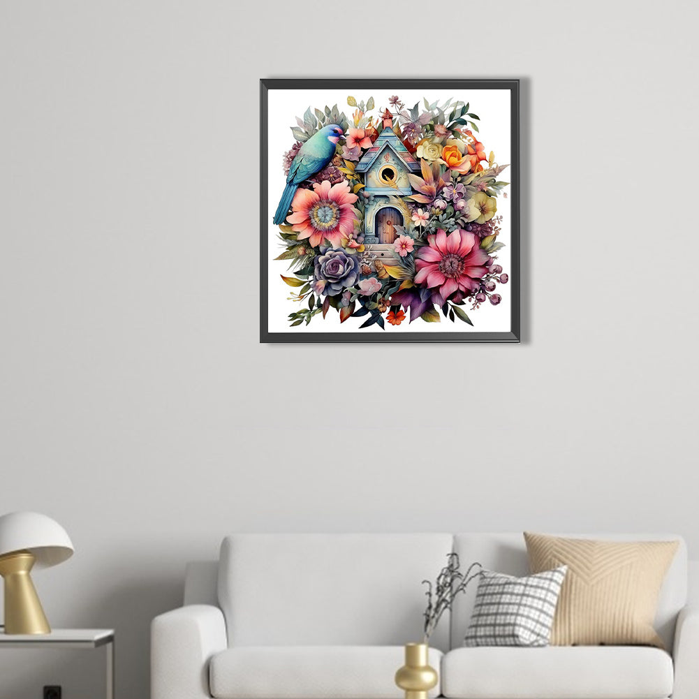 Flower And Bird House - Full AB Square Drill Diamond Painting 40*40CM