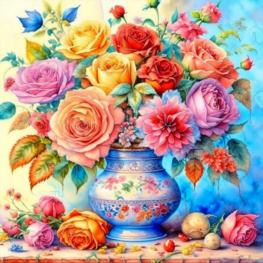 Colorful Rose - Full Square Drill Diamond Painting 40*40CM