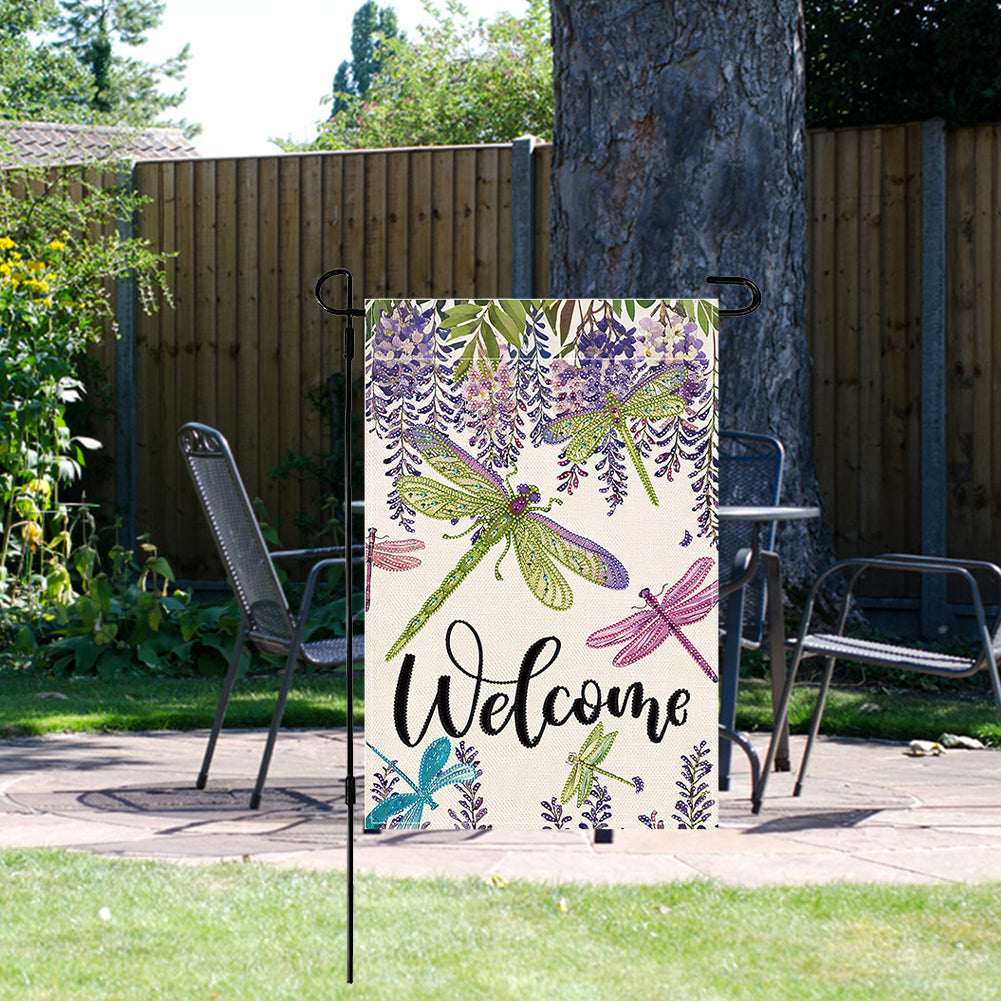 Spring Tulip 5D DIY Diamond Outdoor Flags Double Sided Diamond Art Vertical Flag