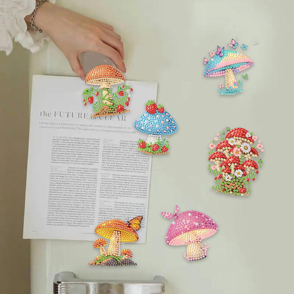 6Pcs Acrylic Cats Diamond Art Fridge Magnet Diamond Painting Refrigerator Magnet