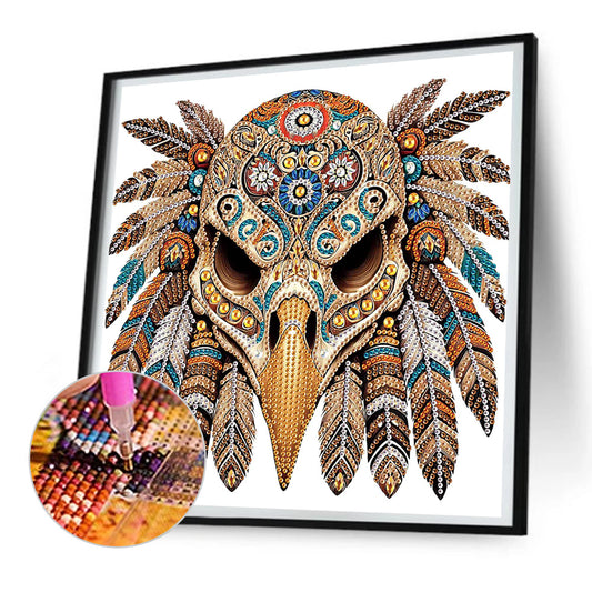 Indian Eagle Skull - Special Shaped Drill Diamond Painting 30*30CM