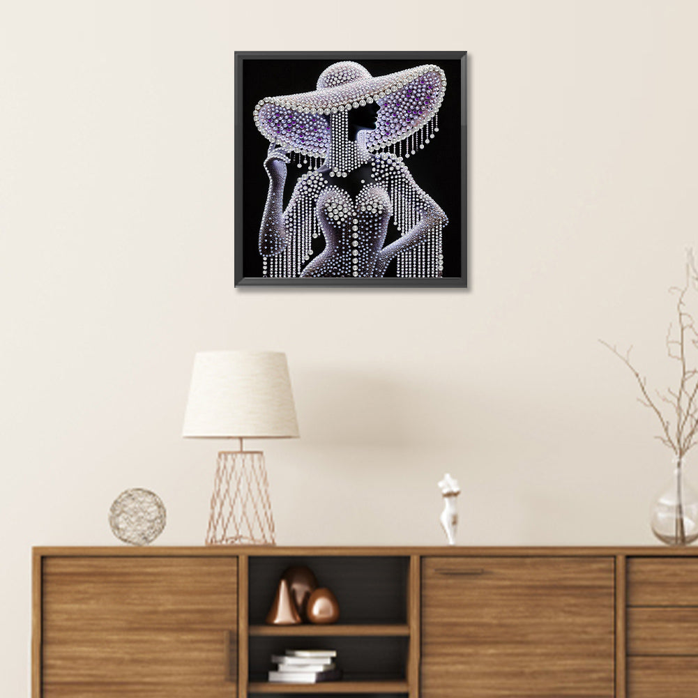 Ady In Elegant Hat - Special Shaped Drill Diamond Painting 30*30CM