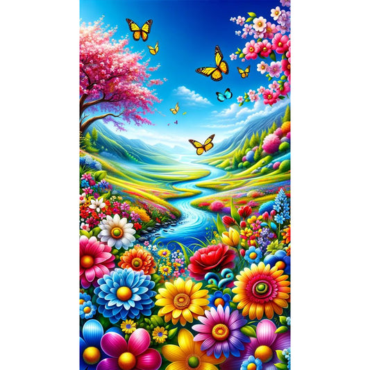 Mountain Scenery - Full Round Drill Diamond Painting 40*70CM