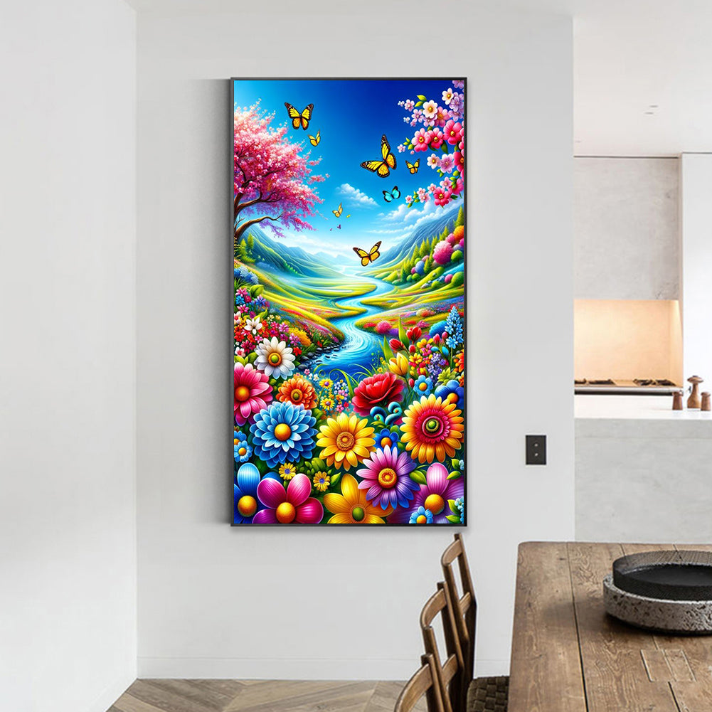 Mountain Scenery - Full Round Drill Diamond Painting 40*70CM