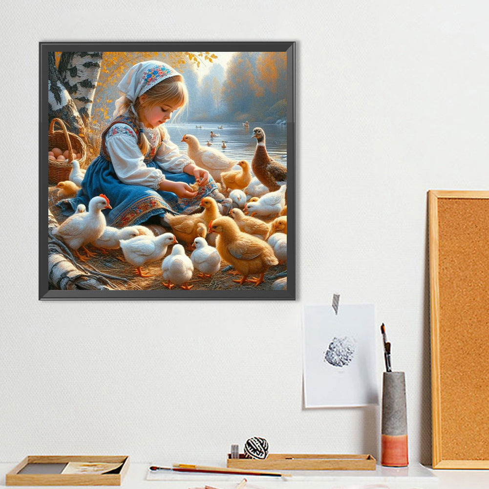 Cute Girl - Full Round Drill Diamond Painting 40*40CM