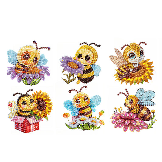 6pcs Flower Insect DIY Diamond Painting Magnet Refrigerator for Adults Beginners