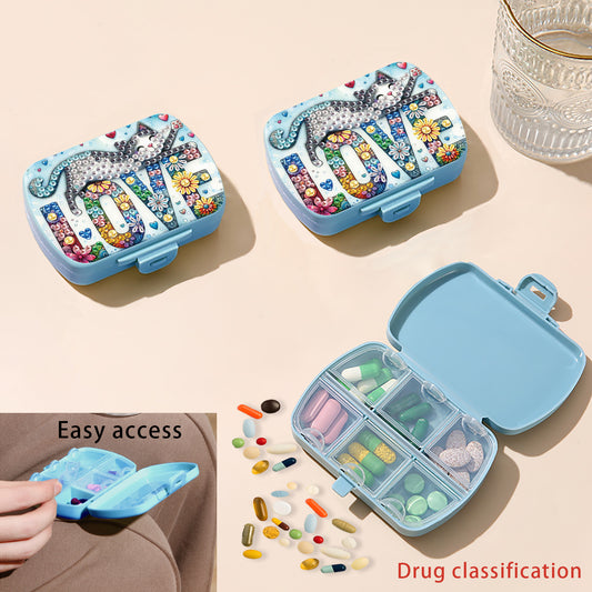 5D DIY Diamond Painting Dot Pill Case Diamond Art Pill Storage Box for Art Craft