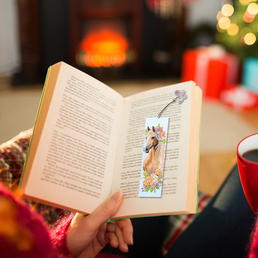 10 Pcs Special Shape Horse Diamond Painting Bookmarks for Adults DIY Art Craft