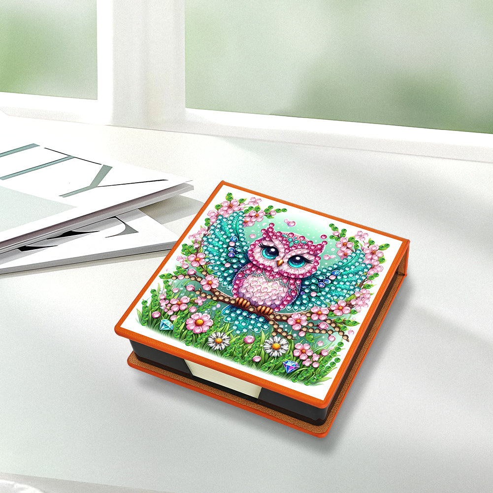 Birds Leather Diamond Art Note Box with 150 Sheets of Paper for Adults Beginners