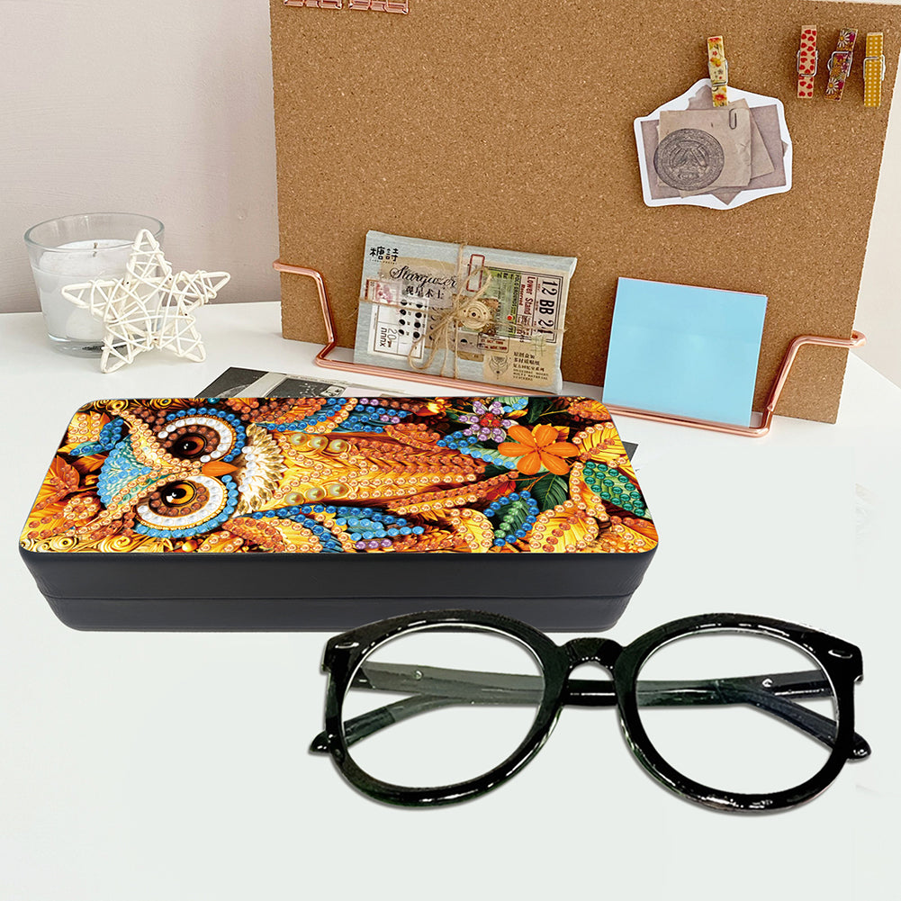 2Pcs Diamond Painting Eyeglasses Case Glasses Storage Case for Friends Gift