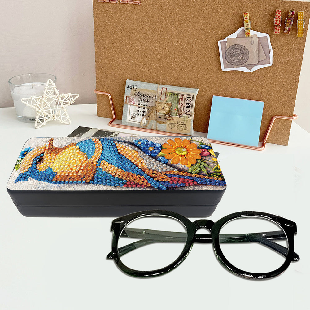 2Pcs Diamond Painting Eyeglasses Case Glasses Storage Case for Friends Gift