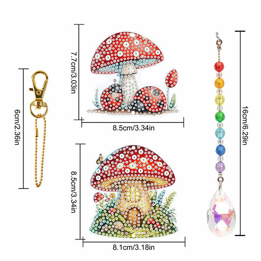 2Pcs 5D DIY Diamond Painting Sun Catcher Crystal Painting Ornaments for Adults