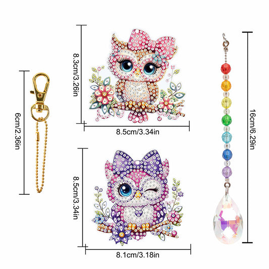 2Pcs 5D DIY Diamond Painting Sun Catcher Crystal Painting Ornaments for Adults