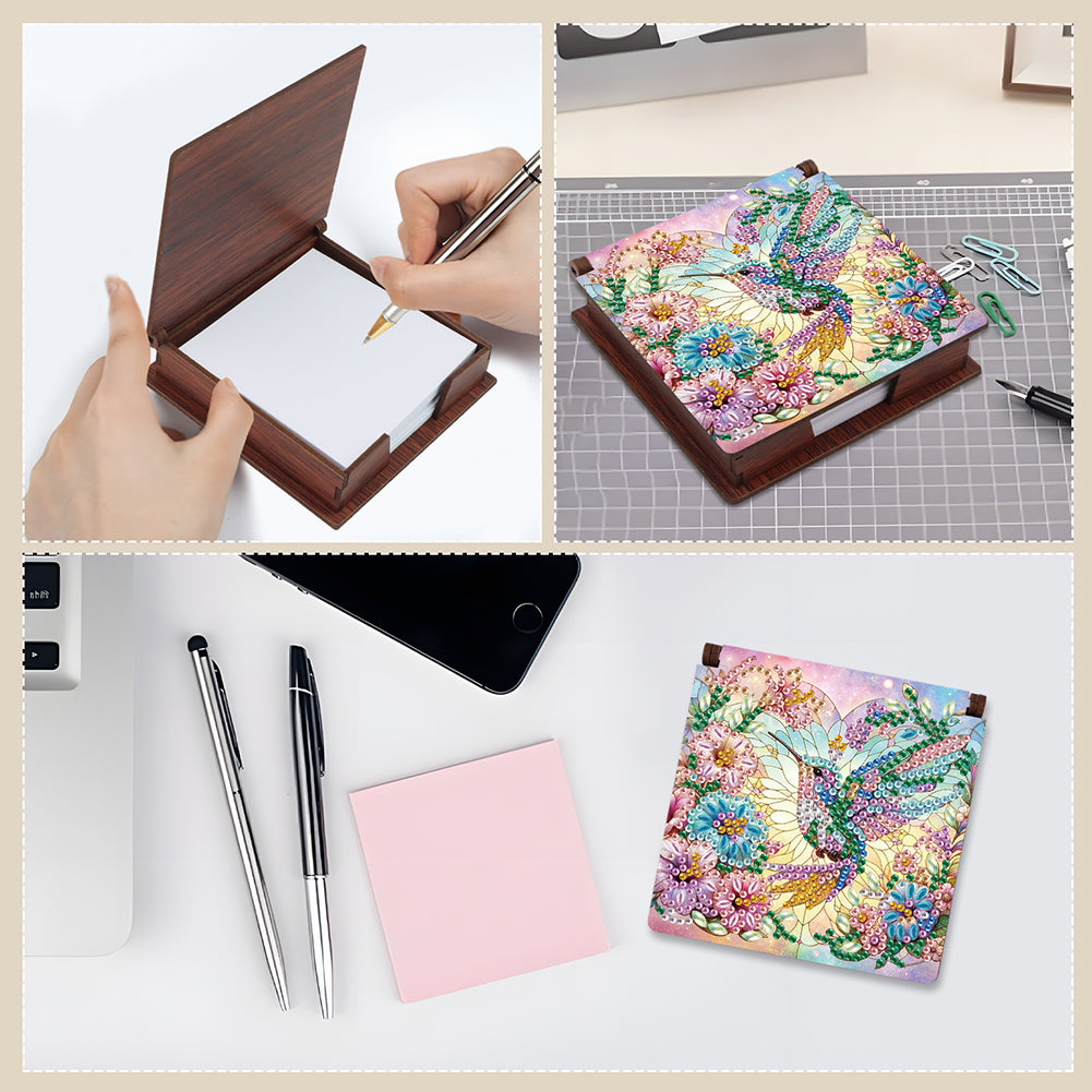Animals Diamond Painting Notecard Box Gem Art Sticky Note Holder for Home Office