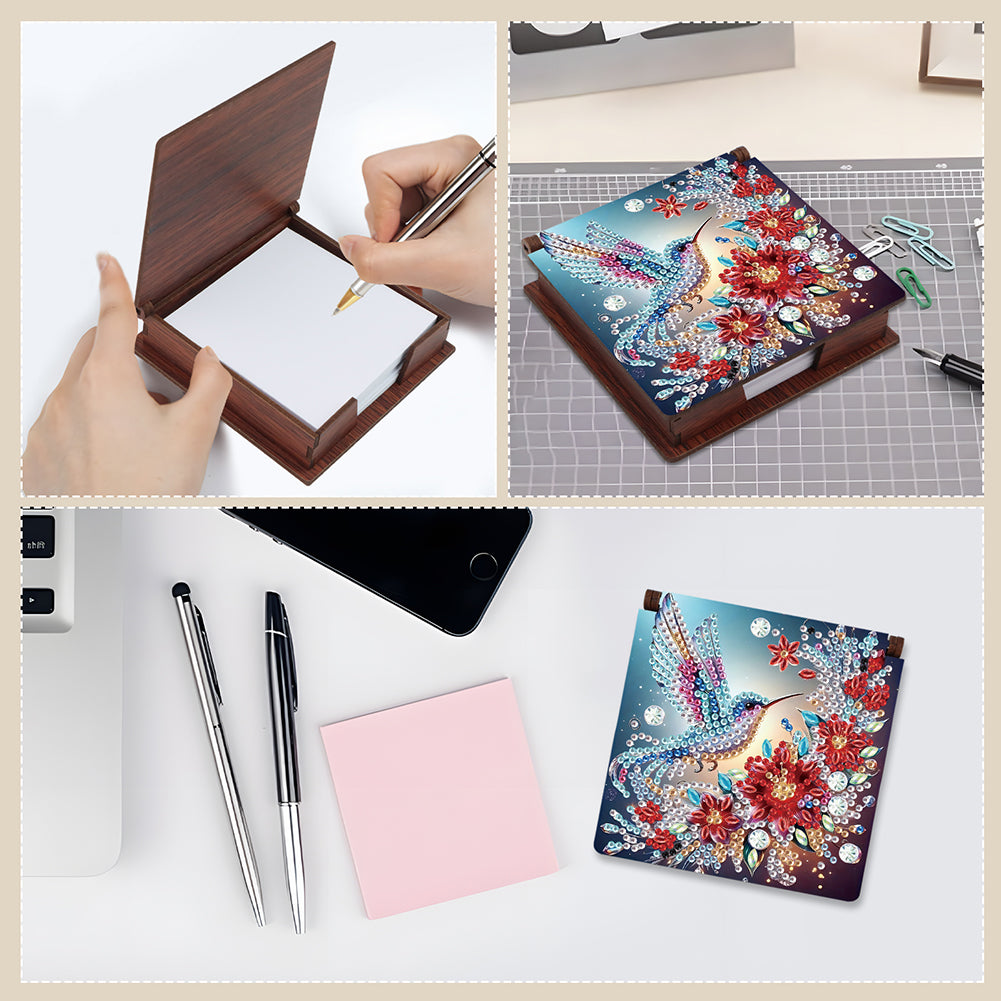 Animals Diamond Painting Notecard Box Gem Art Sticky Note Holder for Home Office