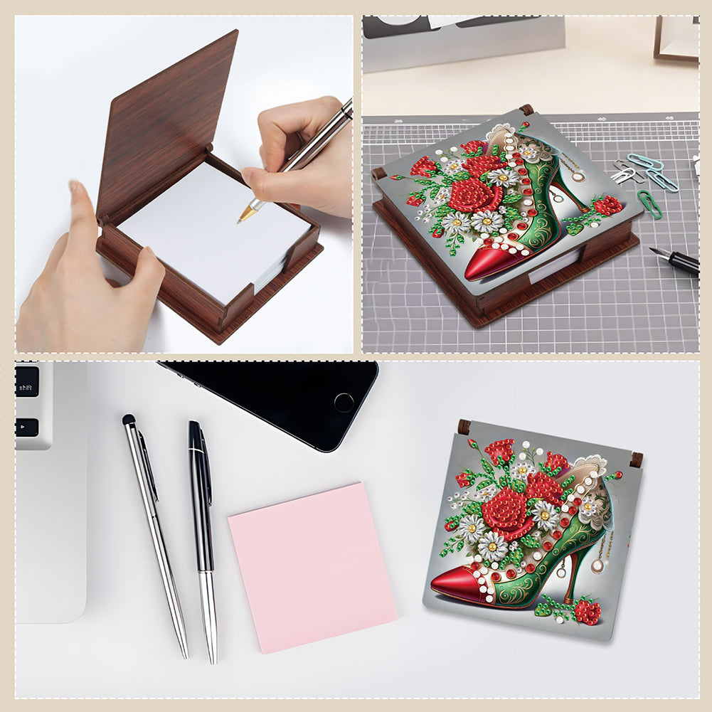 Animals Diamond Painting Notecard Box Gem Art Sticky Note Holder for Home Office