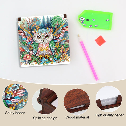 Animals Diamond Painting Notecard Box Gem Art Sticky Note Holder for Home Office
