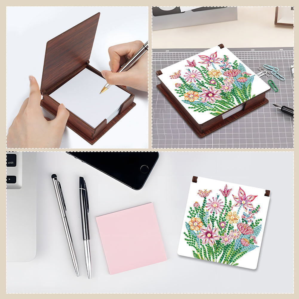 Animals Diamond Painting Notecard Box Gem Art Sticky Note Holder for Home Office