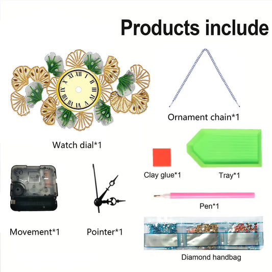 DIY Diamond Painting Clock Kits Diamond Art Clock Ornaments Kit Home Wall Decor