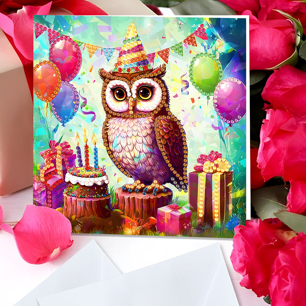 8Pcs Flower Envelope Rhinestone Painting Card Kit Diamond Painting Greeting Card