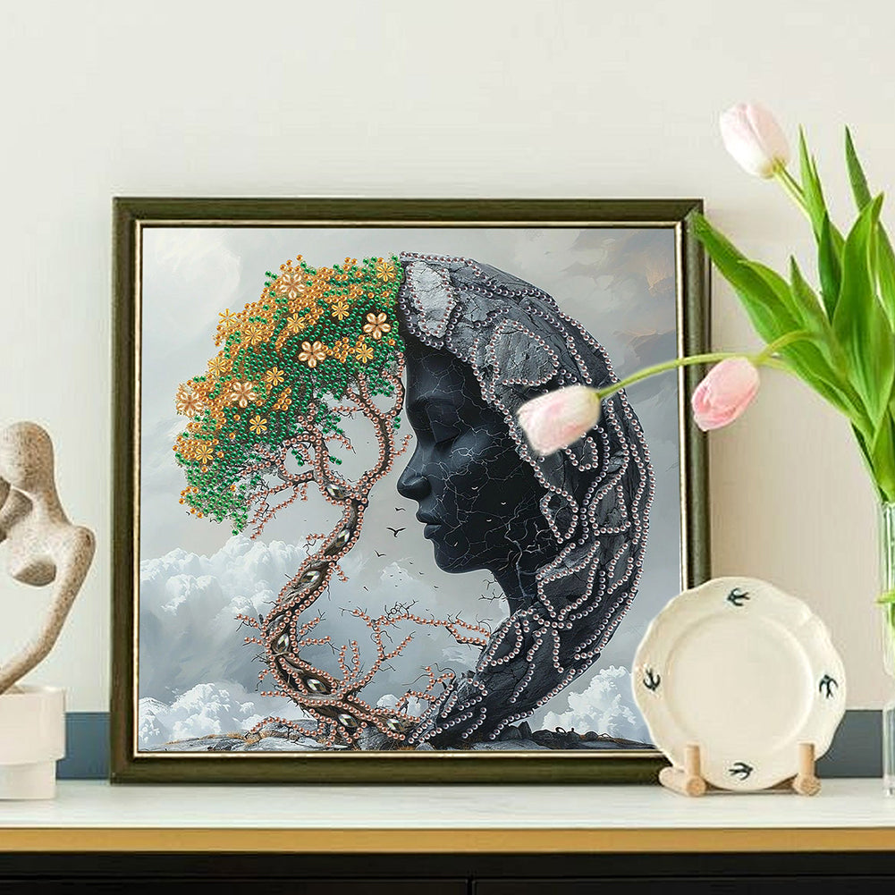 Abstract Art Woman - Special Shaped Drill Diamond Painting 30*30CM