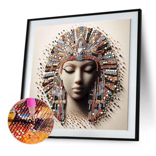 Abstract Egyptian Portrait - Special Shaped Drill Diamond Painting 30*30CM